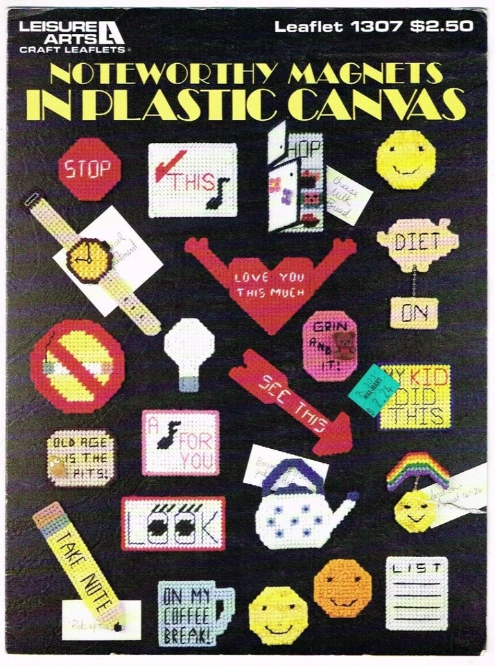 Noteworthy Magnets Plastic Canvas Pattern Book 20 Projects Leisure Arts 1991 - Image 1 of 1
