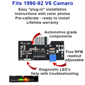1990-92 Camaro tachometer circuit board V6. Includes diagnostic LEDs - Foto 1 di 4