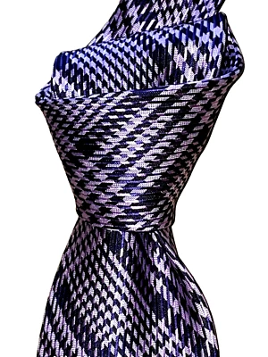 $280 NUEVO SIN ETIQUETAS TOM FORD Púrpura Lila Overcheck Hombre 3.75" Tejido Seda Cuello Corbata ITALIA Foto 1 de 4