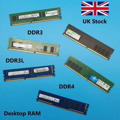4GB / 8GB / 16GB / 32GB DDR3 / DDR3L / DDR4 Desktop RAM Memory Modules – Tested - Image 1 of 4