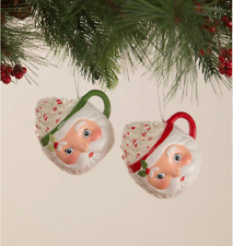 Bethany Lowe Christmas Sweet Tidings Santa Mug Ornaments Set/2 New 2022 TF1237