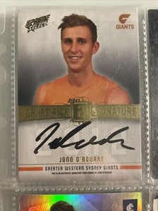 2013 AFL select Prime Draft Pick Signature Jono O’Rourke 76/280