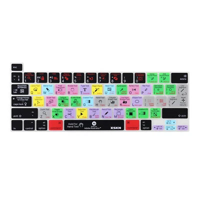 XSKN Illustrator Shortcuts Keyboard Cover for Touch Bar Macbook Pro 13.3/16 inch - Image 1 of 4