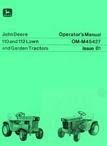 John Deere 110 112 Lawn Tractor Operators Manual JD - Picture 1 of 1