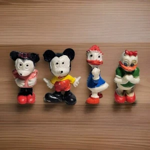 Vintage 1966 Walt Disney 1,5" Gummi Figuren Mickey Minnie Donald Daisy Disneykins - Bild 1 von 2