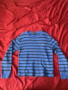 Polo Ralph Lauren Sweatshirt Boys Large Blue Black Crew Neck Youth (14-16) - Picture 1 of 4