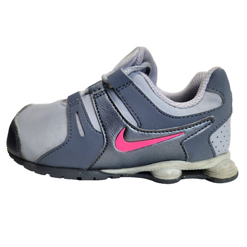 Nike Shox Current Sneakers Bambini 8C Rosa Grigio Scarpe Slip On Regolabile 747005 060