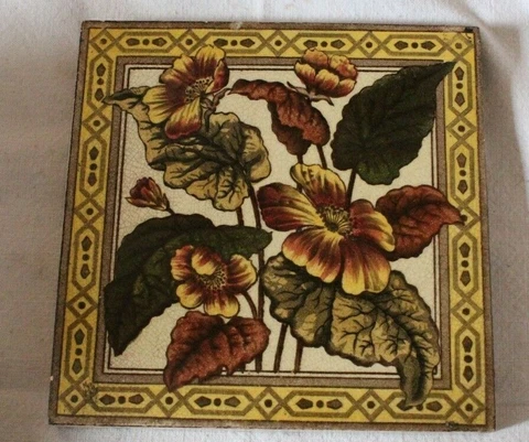 COLOURFUL SHERWIN & COTTON antique vintage tile AESTHETIC FLOWERS Cover