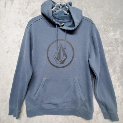Volcom Sweater Mens M Medium Slate Blue Hoodie Pullover Pocket Skate Surf  - Image 1 of 4