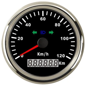 85mm GPS 120km/h speedometer with turning indicators for auto truck marine black - Picture 1 of 7