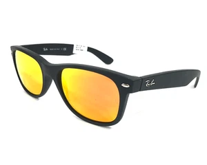 Gafas de sol Ray-Ban RB2132 NUEVO WAYFARER 622/69 goma negras con lente flash naranja - Imagen 1 de 15