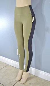 GUESS Women’s Dixie Color-Blocked Stretch Leggings – Black/Olive size Small - Picture 1 of 12