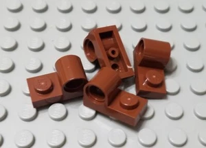 LEGO New Lot of 4 Reddish Brown 1x2 Plates with Technic Pin Hole - Picture 1 of 1
