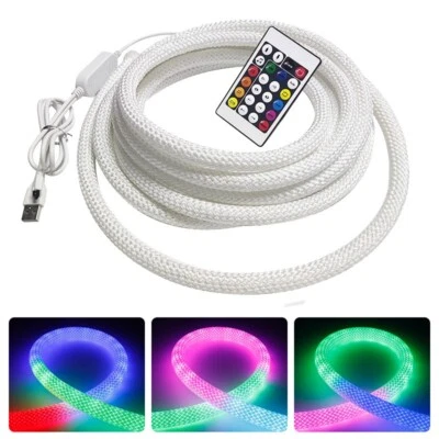 360 Degree Luminous Flexible Fabric Neon LED Strip Light Round WS2812B WS2811 5V - Image 1 of 4