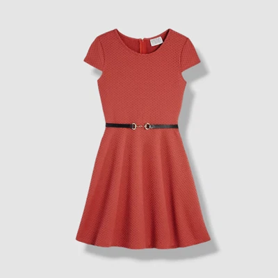 Vestido patinador tejido texturizado rojo para niñas Blush By Us Angels talla 12 Foto 1 de 3