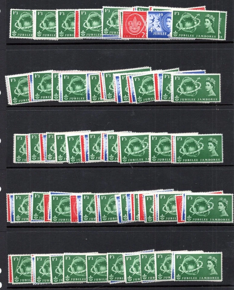 SG 557 - 559  SCOUTS 1957  MM  50 SETS STAMPS CAT £300 - Image 1 of 1