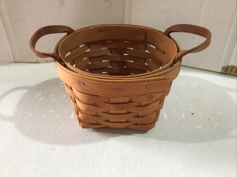 Longaberger 1991 Laurel Booking Basket 5” X 4” GUC Cover