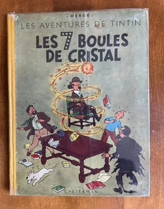 Hergé Tintin Les Sept Boules de Cristal 1st 1948 Blue Title Warped cover - Picture 1 of 13