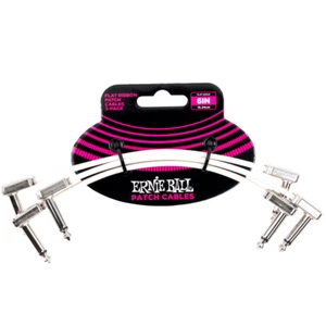Ernie Ball Flat Ribbon 3-Pack Patch Cables - White - 6 inch - Picture 1 of 2