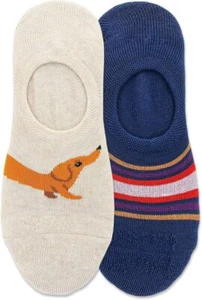 Hot Sox Women's Dachshund Liner Socks 2 Pair, Natural Heather, Women's 9-11 Shoe - Picture 1 of 1