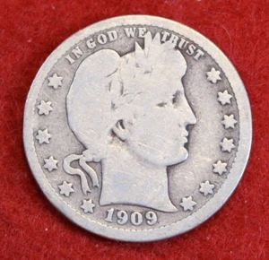 1909-D Barber Quarter 90% Silver Coin BQ688 - Picture 1 of 2
