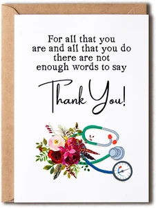 Cute Thank You Card - Healthcare Worker Thank You Card - Nurse Appreciation Card - Picture 1 of 4