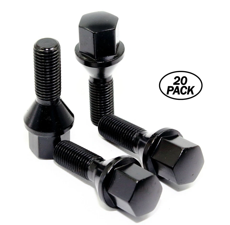 20 pernos de tuerca negros 14x1,5 28 mm Mercedes C300 C350 E350 E400 E550 CLA250 CLA45 Foto 1 de 4