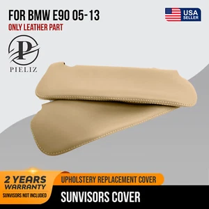 Sunvisor Leather Synthetic Covers for BMW E90 05-13 Beige - Picture 1 of 8