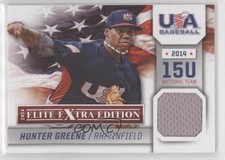 2014 Panini Elite Extra Edition USA Baseball 15U Game Jerseys Hunter Greene #17