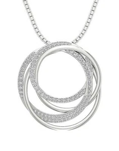 Genuine Diamond I1 G 1.00Ct Circle Pendant Necklace 14K Gold Prong Set Appraisal - Picture 1 of 9