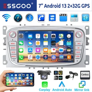 Autoradio Android 14 Carplay NAVI MIK Kam Für Ford Galaxy Focus MK2 Mondeo S Max - Bild 1 von 13