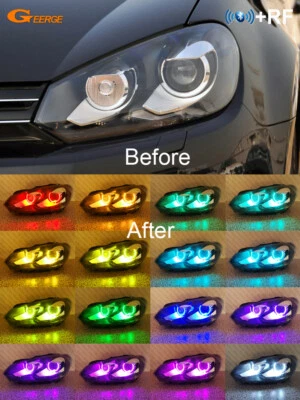 Para Volkswagen VW GOLF GTI MK6 MK 6 Multicolor RGB LED Ojos de Ángel Bluetooth APP Foto 1 de 4