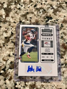 2022 Panini Optic Contenders Rookie Ticket Auto Jalen Virgil Denver Broncos FOTL - Picture 1 of 1