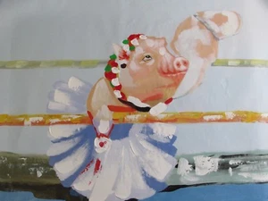 bally dancer pig bellerina large oil painting canvas abstract contemporary art - Picture 1 of 1