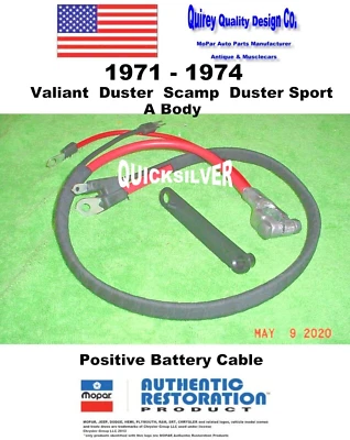 2 3 74 Plymouth 1971 cuerpo A inclinado 6 positivo cable de batería correcto 2983649 MoPar Foto 1 de 2