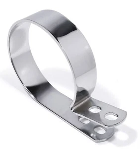 Auspuff Befestigung Klemme Halterung Schelle Chrom 3 ¼" 83mm für Harley Chopper - Bild 1 von 2