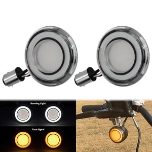 2x 1157 Amber White Running Turn Signal Light For Harley Street Road Gilde Dyna - Picture 1 of 14