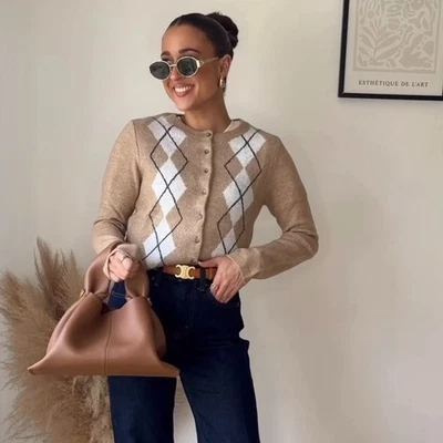 H&M : Jacquard Knit Cardigan : 1296842001 | *UK Buyers_No Import Fees | - Image 1 of 3