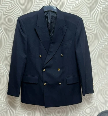 Blazer Austin Reed Doble Pecho 6 Botones Azul Marino Vintage Dorado Botones Pico. Foto 1 de 4