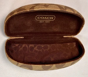 Coach Eyeglass Sunglass Case Brown Signature C Logo Hard Shell Protective Unisex - Picture 1 of 10