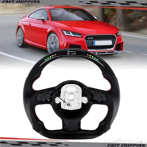 Volante de fibra de carbono con actualización LED para Audi TT / TTRS / R8 2007 2008-2015 - Imagen 1 de 7