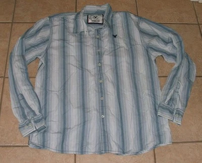 Mens Sz 2X Blue Striped Casual or Dress Long Sleeve Button Up Shirt COMPANY 81 - Image 1 of 2