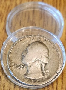 Vintage 1934 Washington Quarter No Mint Mark 90% Silver / Rare Find - Picture 1 of 2