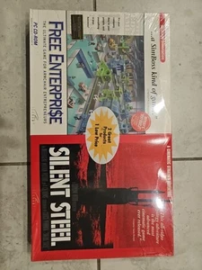 Free Enterprise & Silent Steel PC Game PROMO Big Box NEW  RARE Tsunami 95-96 - Picture 1 of 2