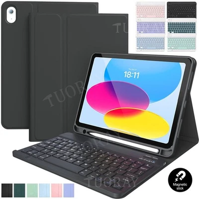 Bluetooth Keyboard With Case Cover For iPad 6/7/8/9/10/11th Gen Air 4 5 6 Pro 11 - Image 1 of 4