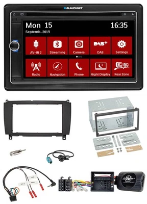 Blaupunkt Bluetooth DAB 2DIN USB DVD Lenkrad Autoradio für Mercedes CLK A209 C20 - Bild 1 von 4