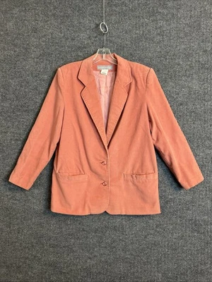 Chaqueta Blazer Vintage Blanco Ciervo Mujer Pana Talla 10 Rosa Dos Botones Forrada Foto 1 de 4