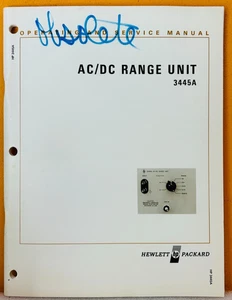 HP 03445-90004 Model 3445A High AC / DC Range Unit Operating & Service Manual. - Picture 1 of 2