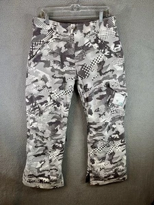 Burton Snow Pants Womens Medium White Dryride Snowboard Ski Geometric Adjustable - Picture 1 of 14