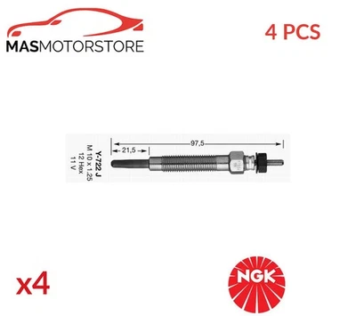 ENGINE GLOW PLUGS NGK 9974 4PCS A FOR HYUNDAI H-1,H100 2.5 TD 2.5L - Image 1 of 4